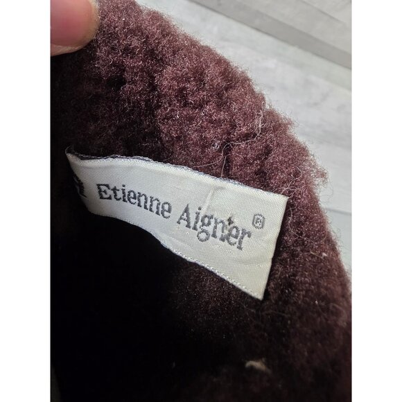 Etienne Aigner Womens Brown Winter Boots Faux Fur Lining & Gold Zippers Size 6 - Picture 6 of 7